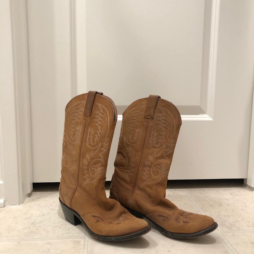 Brown leather cowboy(girl) boots